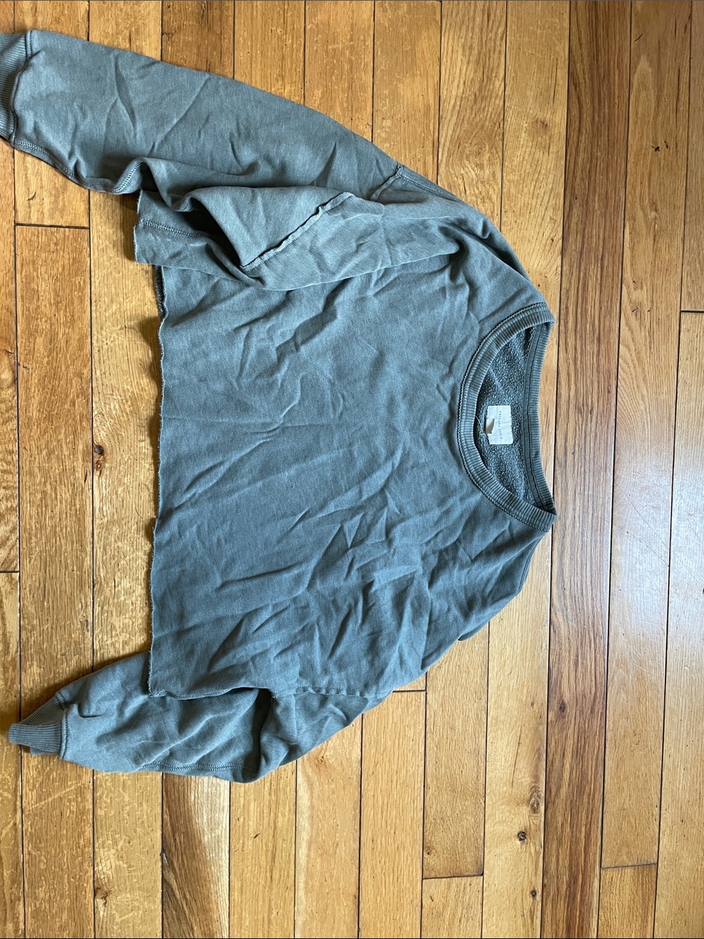 Women’s Crewneck crop top in Slate Green -